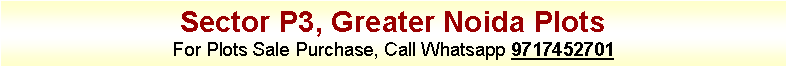 Text Box: Sector P3, Greater Noida PlotsFor Plots Sale Purchase, Call Whatsapp 9717452701