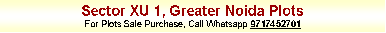 Text Box: Sector XU 1, Greater Noida PlotsFor Plots Sale Purchase, Call Whatsapp 9717452701